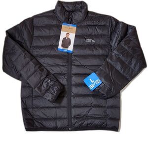 Eddie Bauer Boys Down Packable Jacket L 10/12 Black NWT